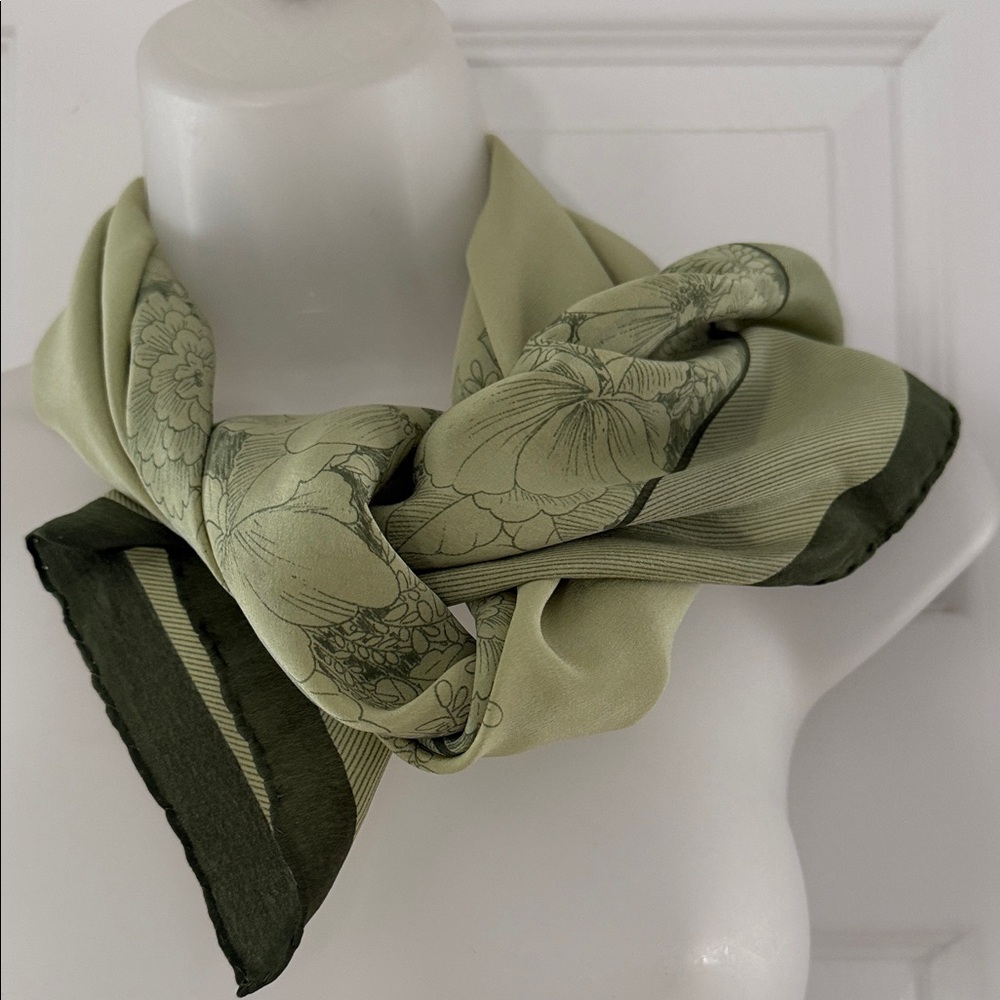 VTG Prochownick Authentic Square Silk Scarf Shawl Delicate Floral Design - Picture 13 of 16